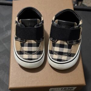 Burberry Kids Black and Tan Checkered Sneakers